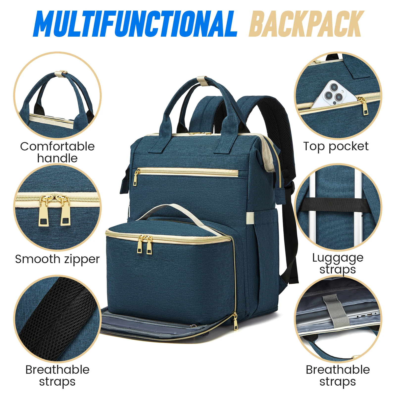 Mochila para portátil de 15,6 pulgadas con USB y compartimento térmico - imagen 3