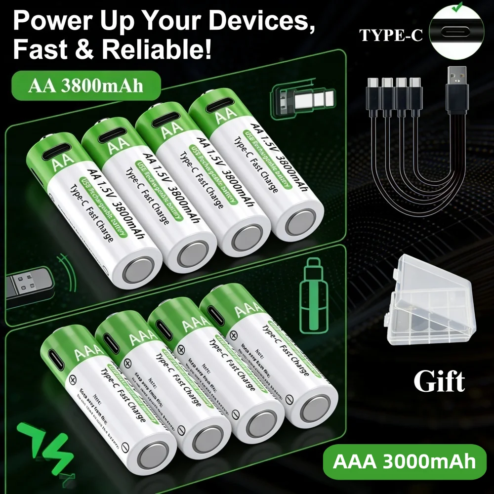 Batería recargable de litio USB-C para control remoto, carga rápida - imagen 2