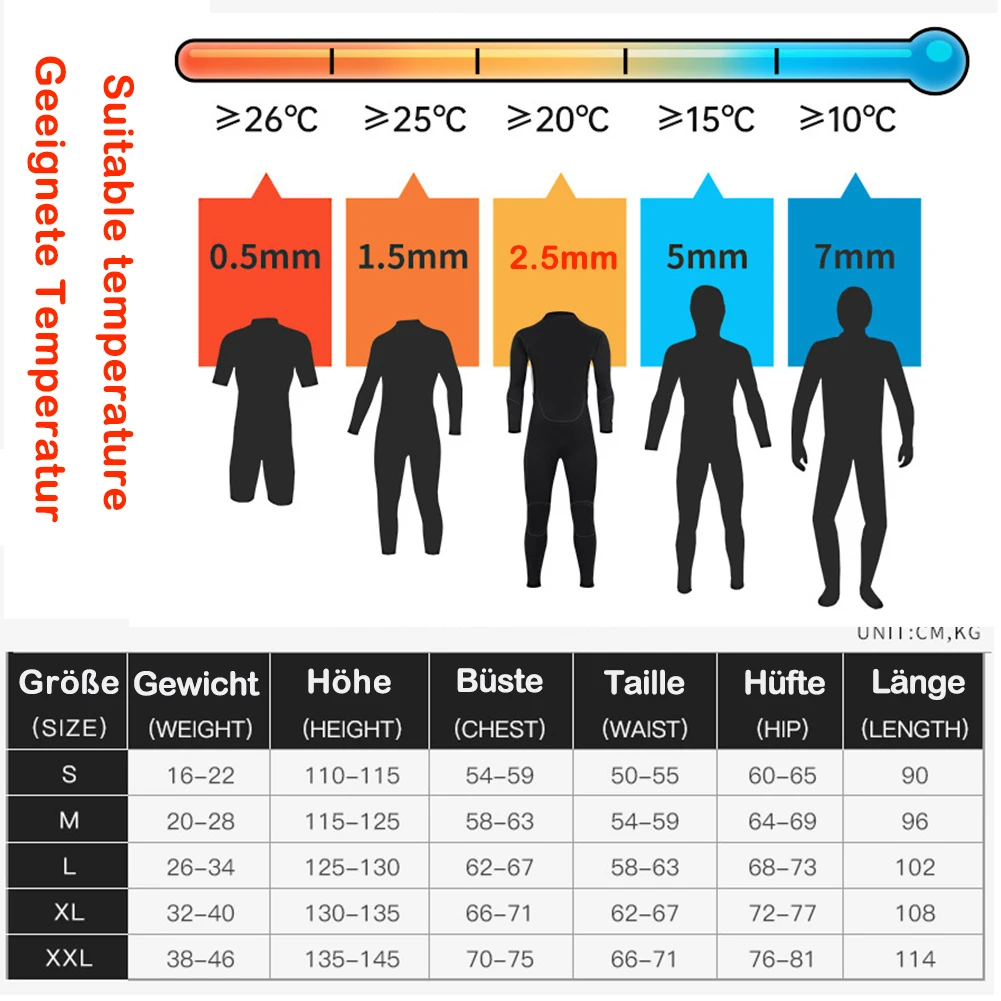Traje de neopreno infantil con diseño de manga larga