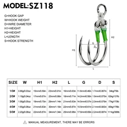 PROBEROS anzuelos de asistencia dobles con púas para jigging lento