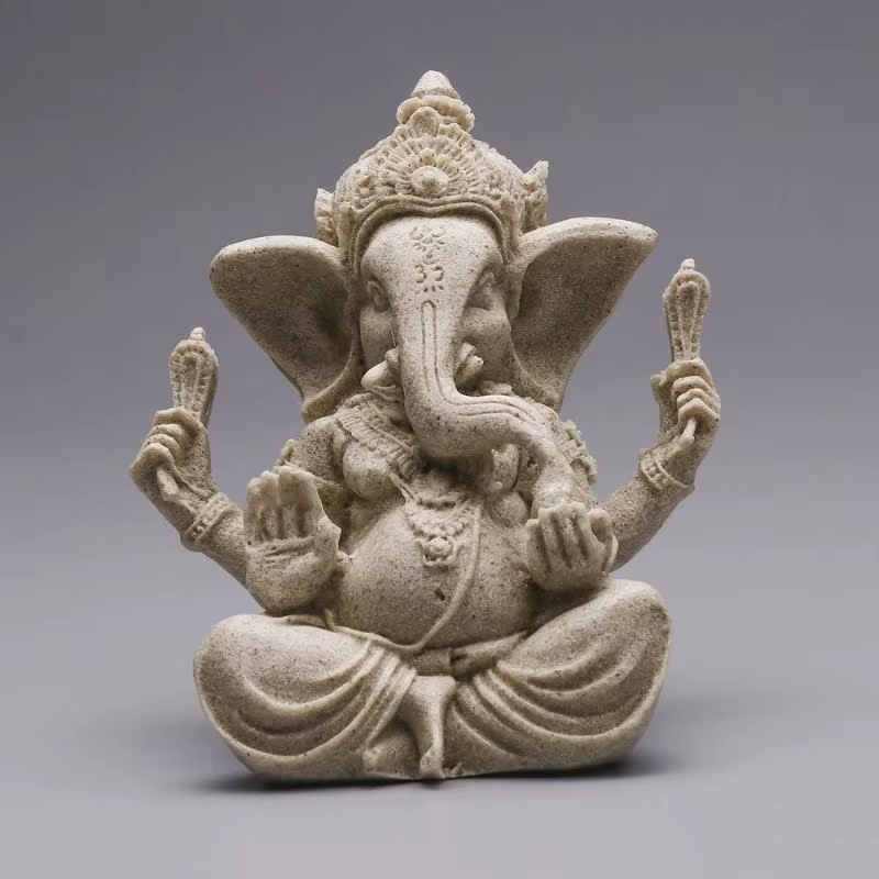Buda Ganesha Estatua elefante arenisca - Escultura hecha a mano - imagen 2