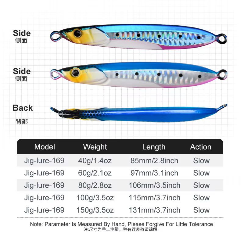 Señuelos Metálicos Luminosos Teaser J169 – Hundimiento Lento para Pesca en Mar - imagen 4