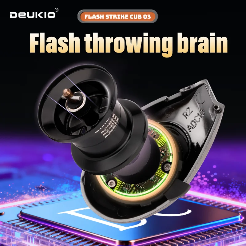 Carrete Baitcasting DEUKIO DC - Freno electrónico y cuerpo de carbono