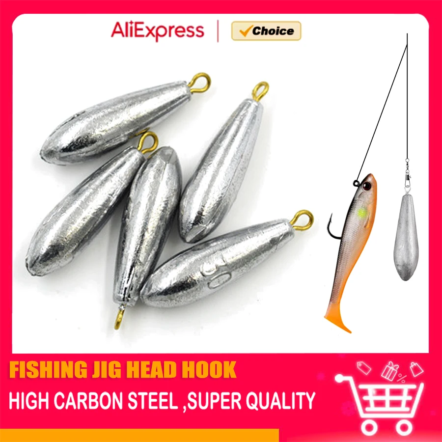 Plomo de bala tubo colgante con plantilla de metal para pesca en mar - imagen 3