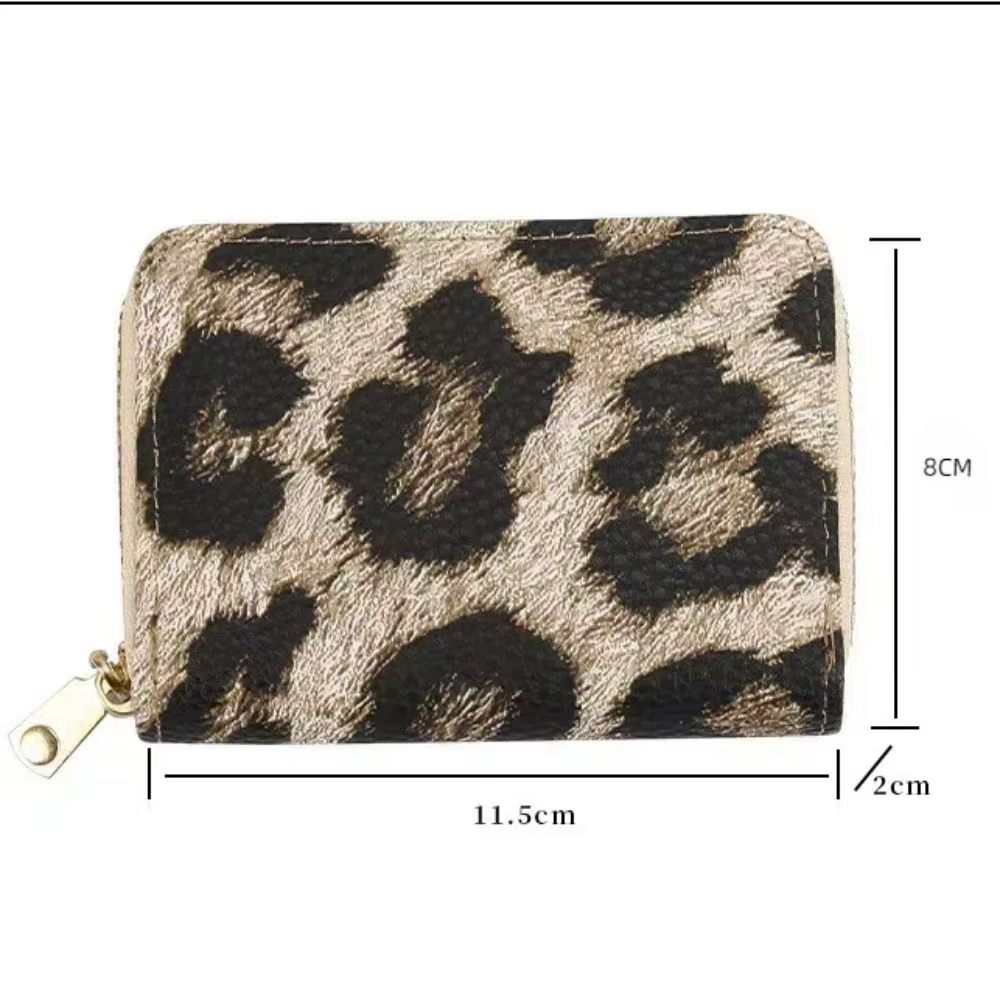 Cartera de Mujer Cuero PU Estampado Leopardo con Cremallera - imagen 5