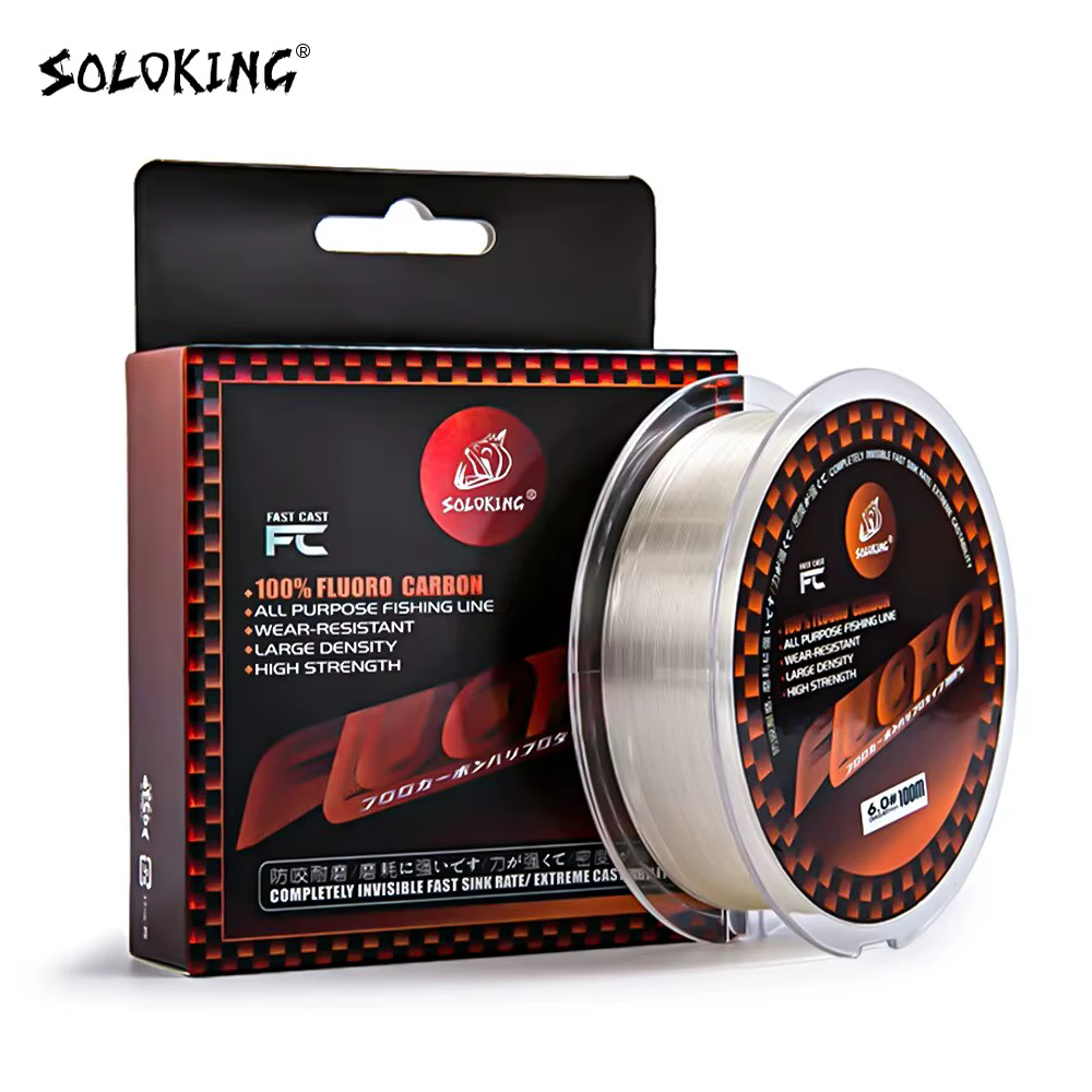 Sedal nailon fluorocarbono SOLOKING para pesca deportiva