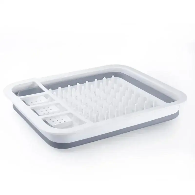 Escurridor plegable multifuncional para vajilla, organizador práctico