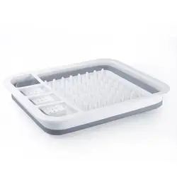 Escurridor plegable multifuncional para vajilla, organizador práctico