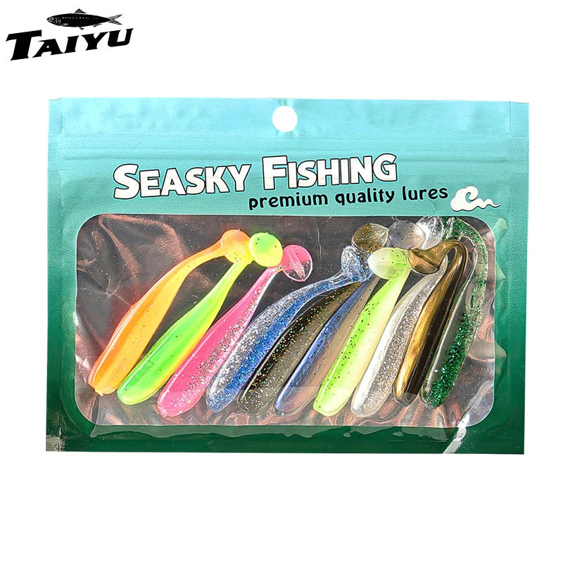 TAIYU señuelos de pesca blanda Swimbait cola en T – gusano artificial