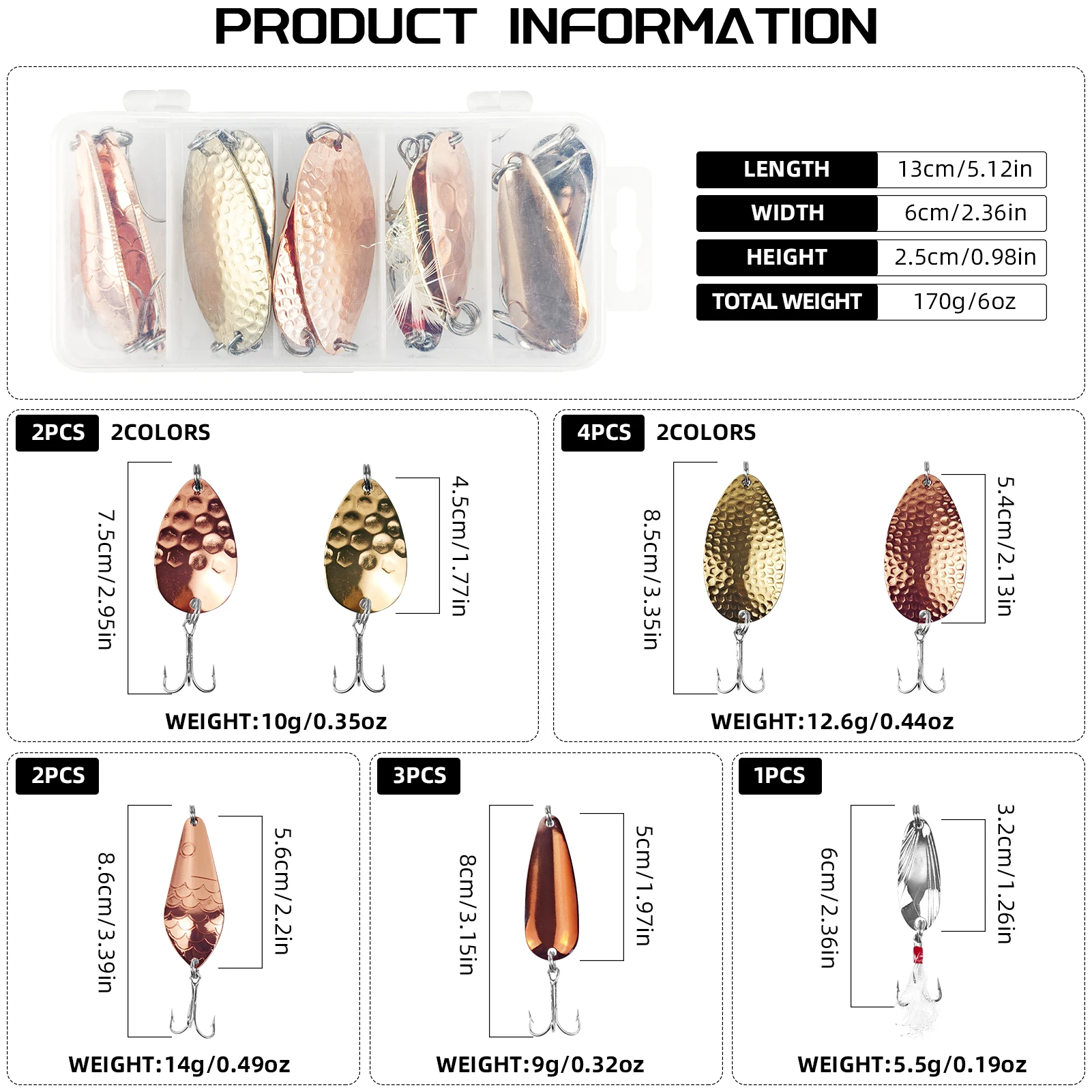Variedad de modelos del kit de señuelos