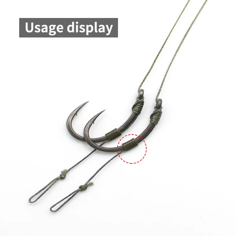 Gancho de tubo para aparejo de carpa – funda antienredos y silicona - imagen 2