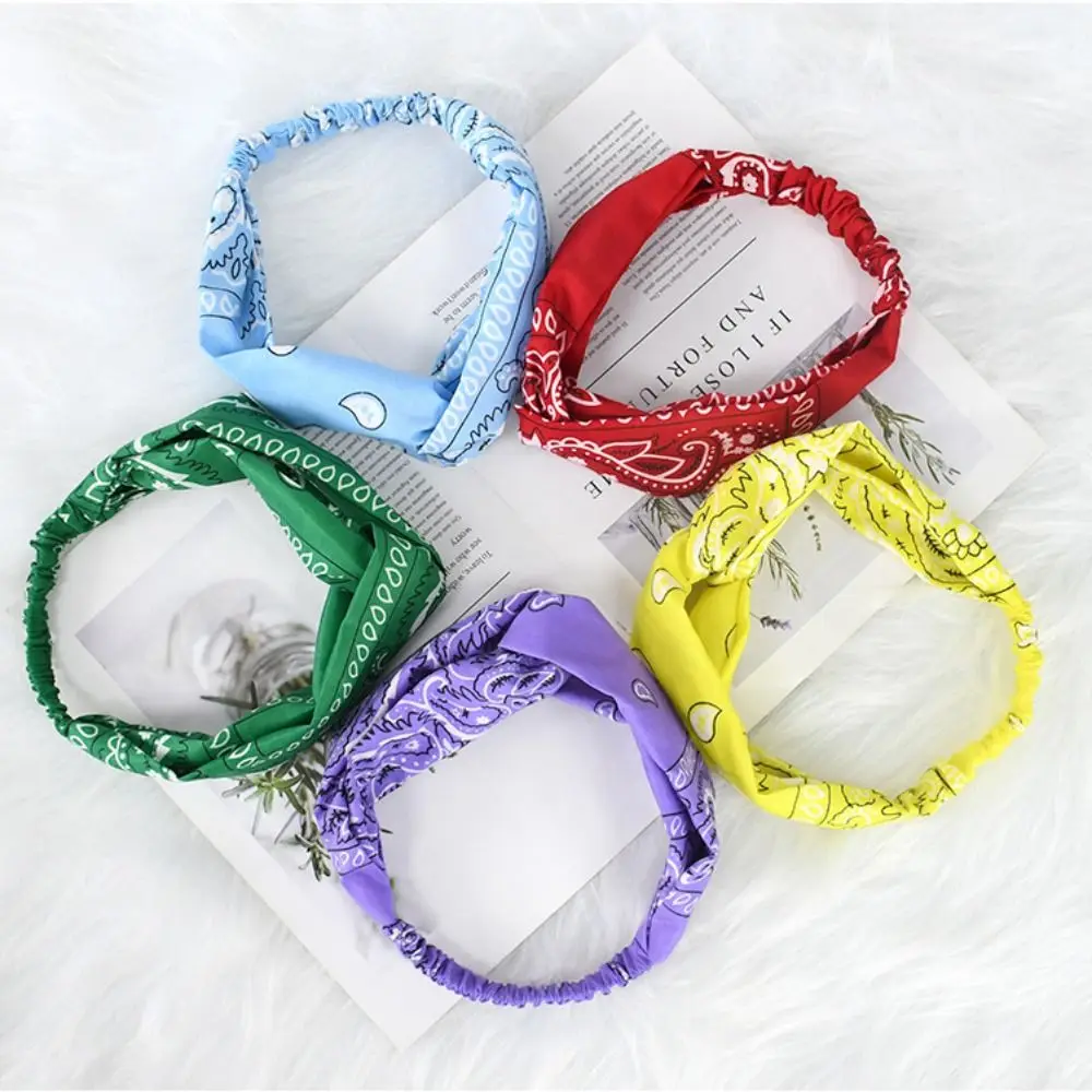 Bandana turbante boho con nudo elástico unisex estampada Cashew Print - imagen 3