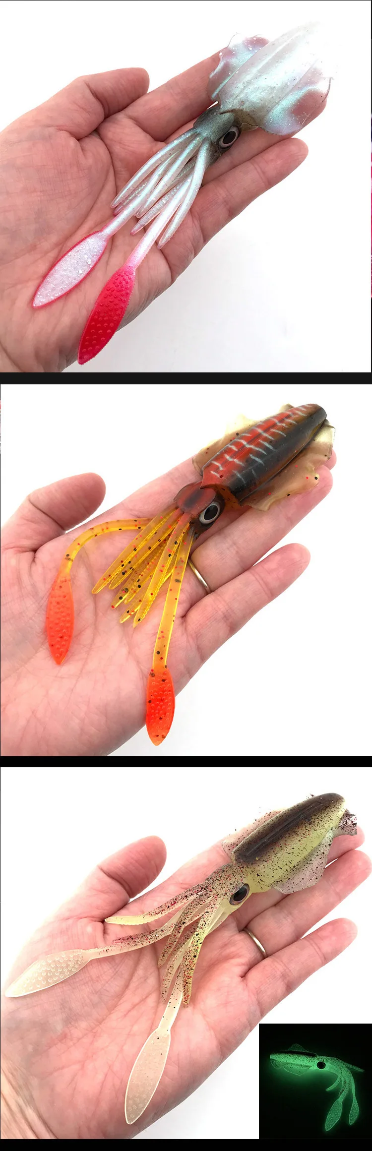 Ejemplo de montaje en drop rig y con cabeza de jig