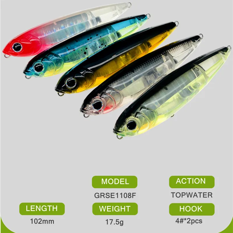 GreenSpider Lápiz Topwater – Señuelo superficie lubina