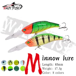 Walk Fish 85mm Swimbait flotante minnow lubina, trucha y lucio