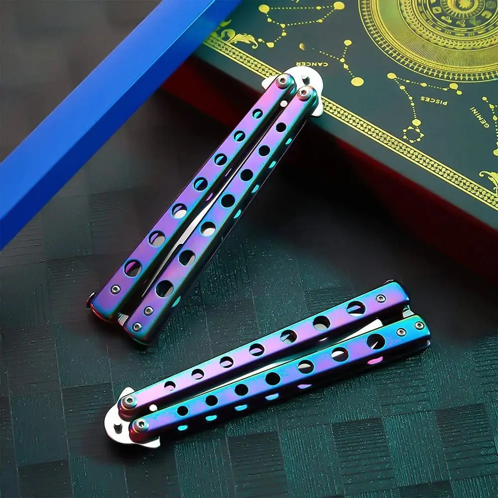 Cubiertos plegables de acero inox con diseño mariposa para camping