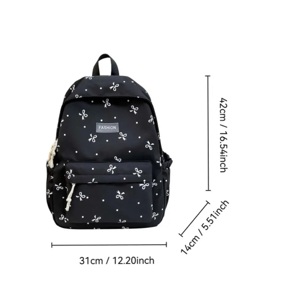 Mochila de nailon portátil con estampado de lazo gran capacidad - imagen 5