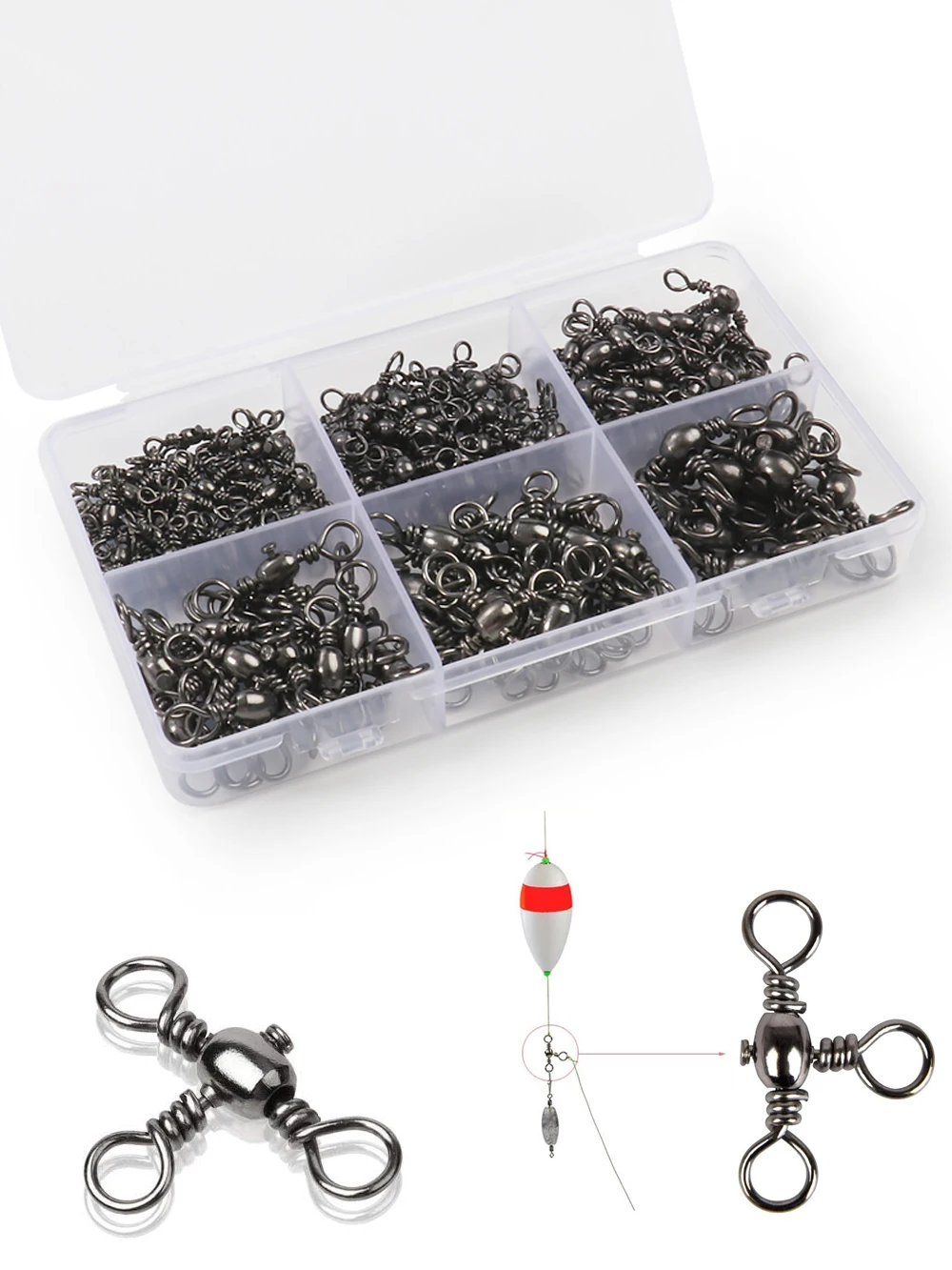 Conector giratorio para montaje en pesca