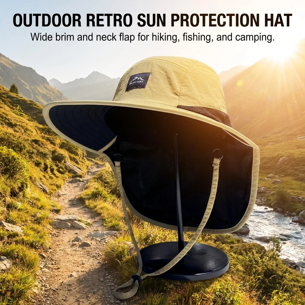 Sombrero de pesca ala ancha transpirable plegable – protección solar - imagen 5