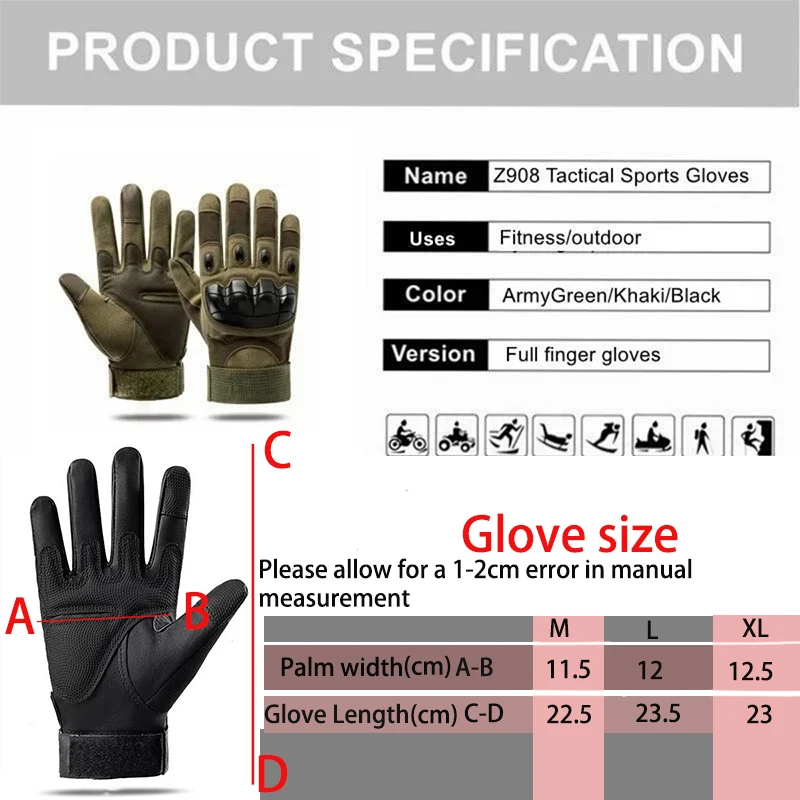Guantes tácticos de pesca con dedos completos – Protección táctil para caza y outdoor - imagen 5
