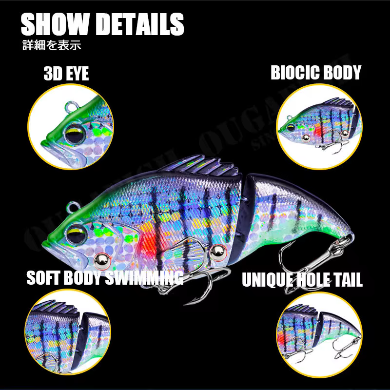 Swimbait Wobbler 75mm 13g hundimiento lento para carpa - imagen 3