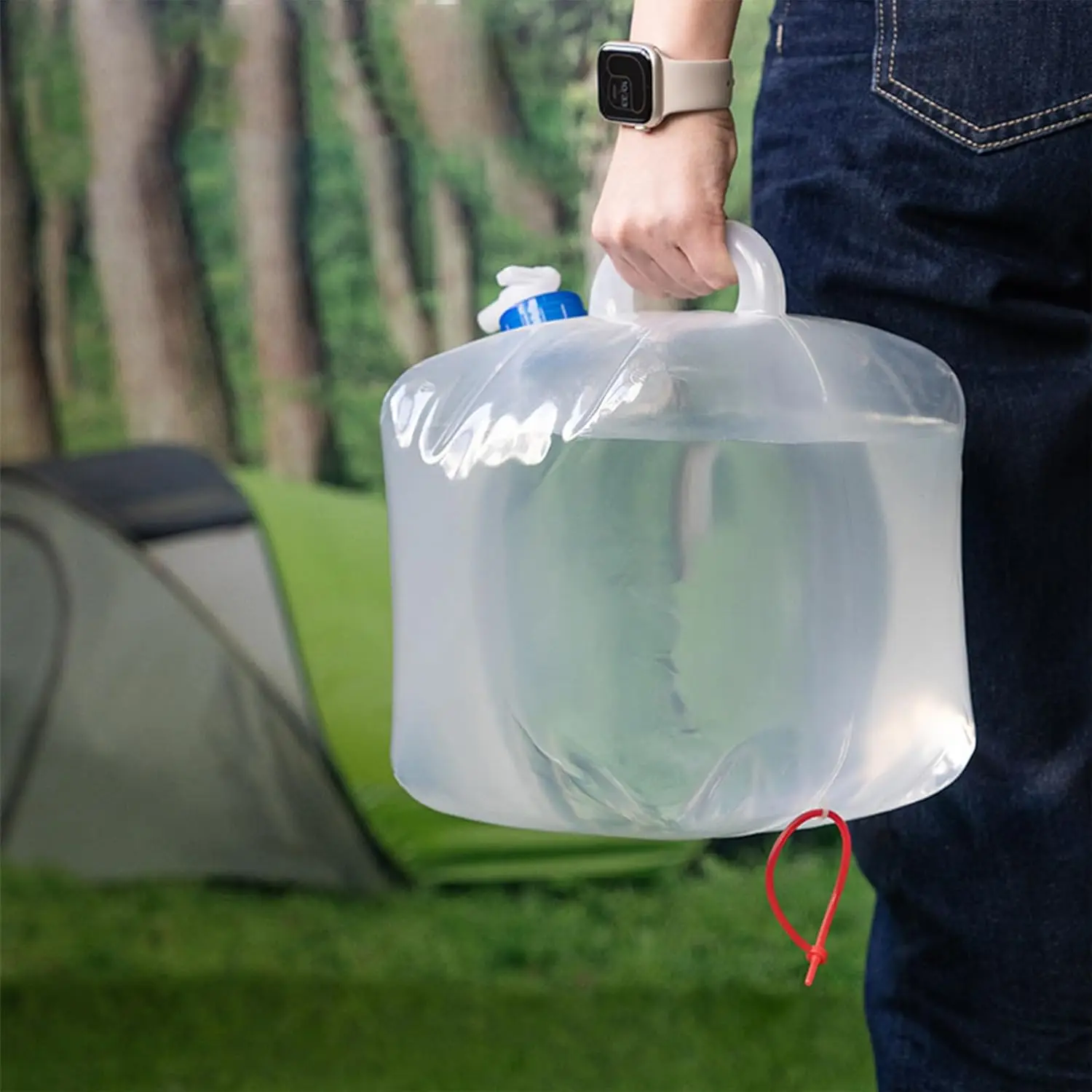 Bolsa de agua portátil con grifo – Depósito plegable para pesca - imagen 2