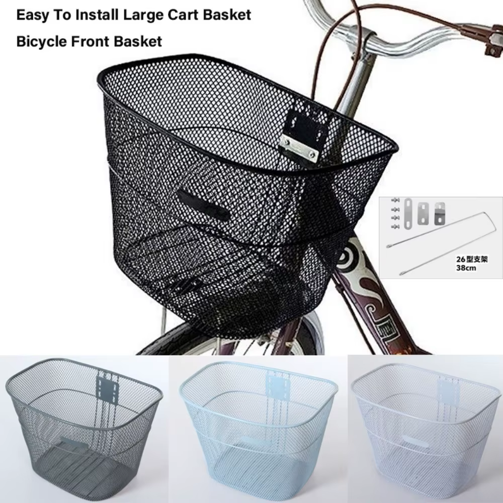 Cesta Delantera Bicicleta Grande Ajustable de Metal – Fija Tipo Mochila - imagen 4