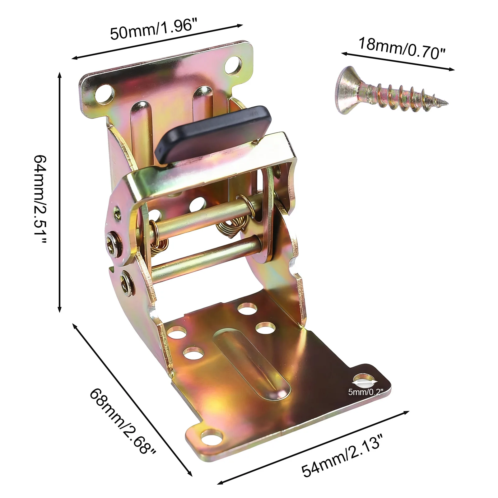 Soporte plegable de acero al carbono vista frontal