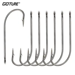 Anzuelos de pesca Goture acero carbono vástago largo anzuelo simple