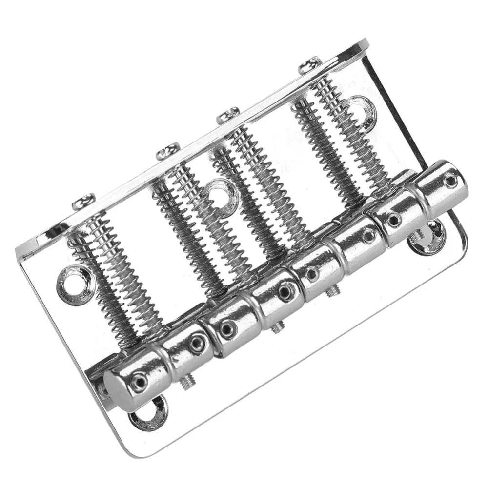 Puente de bajo eléctrico de metal plateado/negro, repuesto - imagen 4