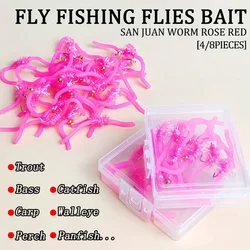 Moscas Squirmy San Juan con cabeza de latón para trucha vinilo