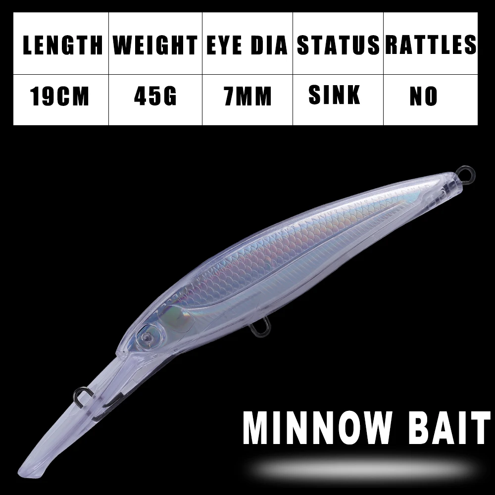 Dr.Holife señuelos tipo Minnow sin pintar duros con lámina interior