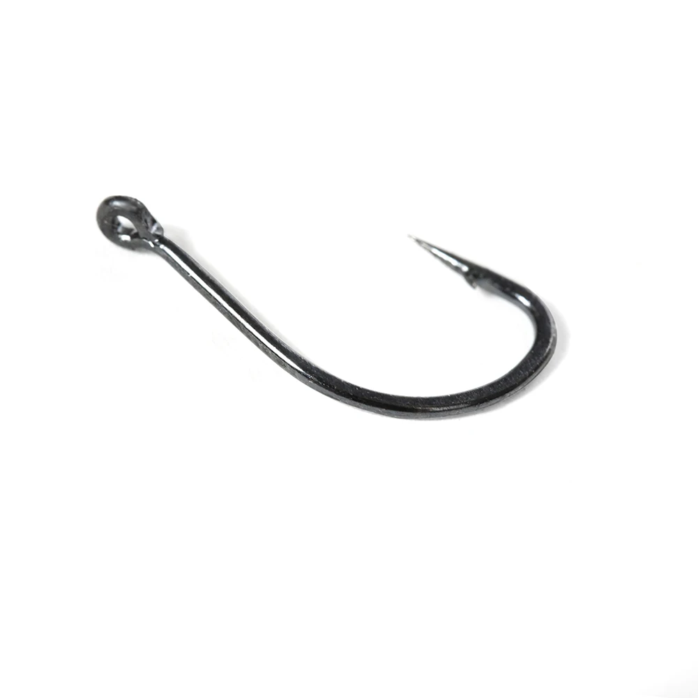 Anzuelos de pesca de acero con alto carbono, puntas afiladas y barbas