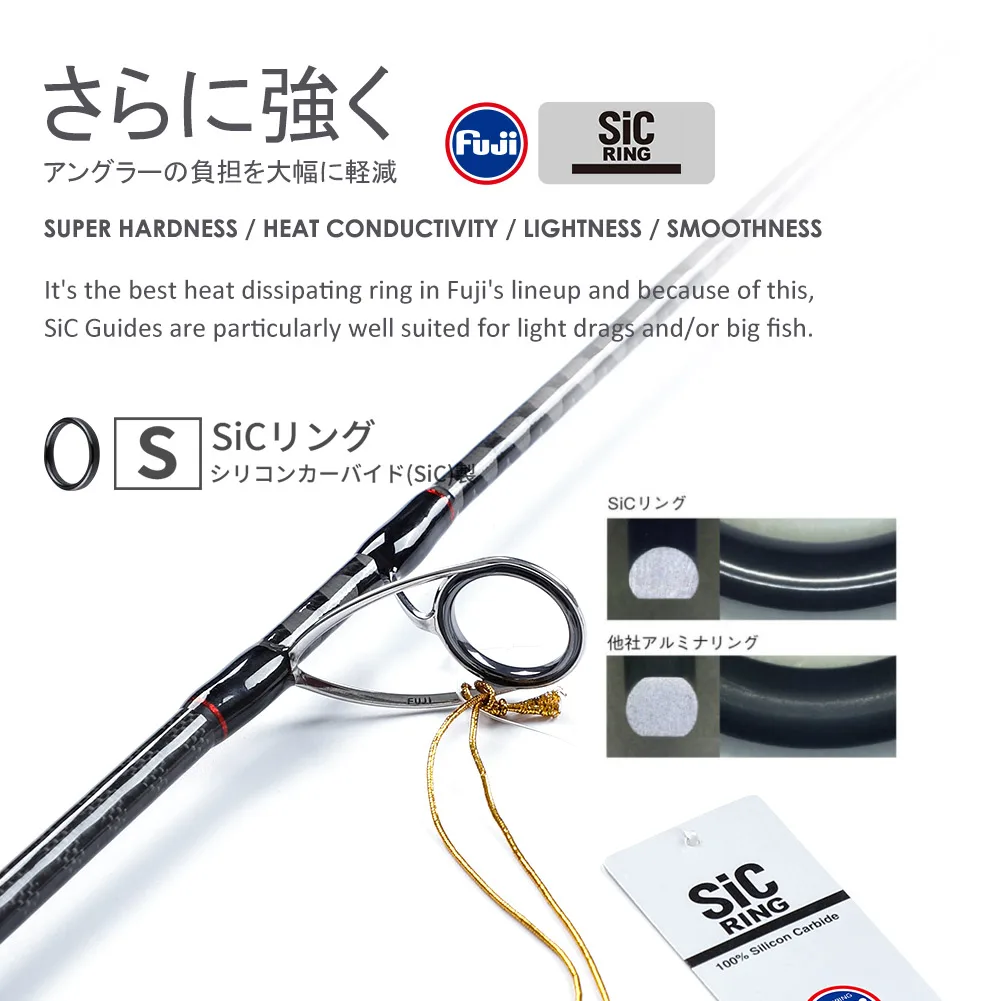 Caña jigging lento NOEBY acción rápida Fuji SIC para GT en agua salada - imagen 2