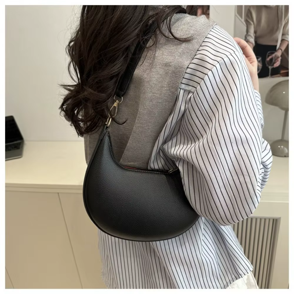 Bolso de cuero PU con forma de luna