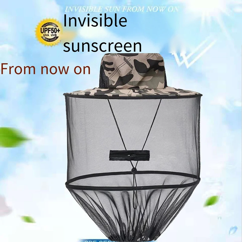 Gorra antimosquitos con red oculta y protección solar para pesca - imagen 5