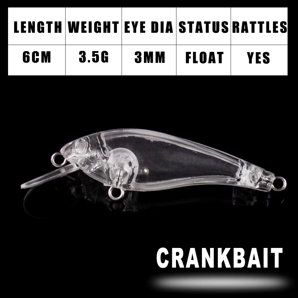 Dr.Holife Crankbait flotante sin pintar – Lures artesanales 6