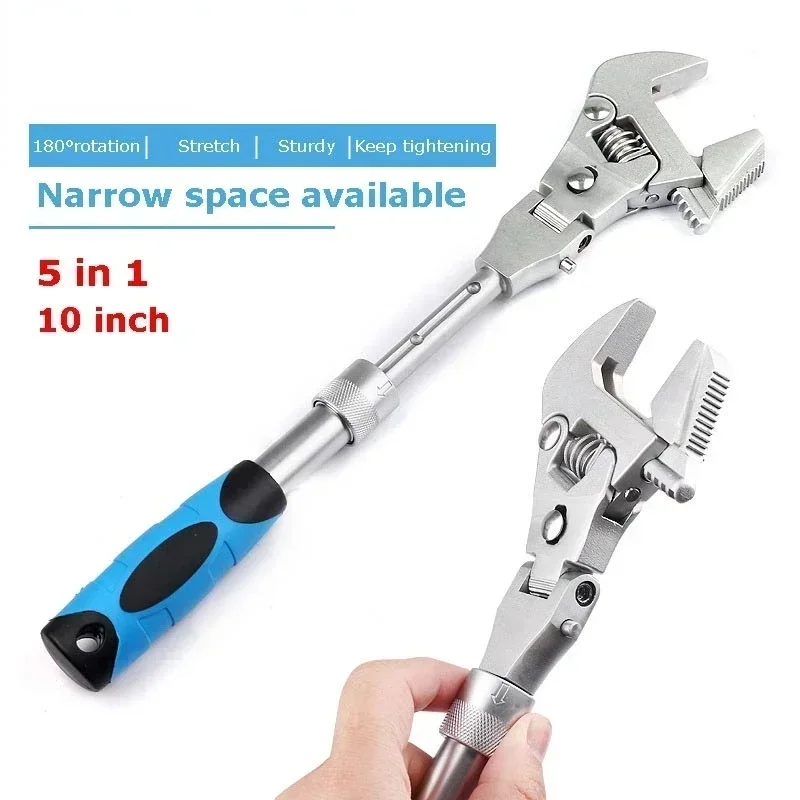 Llave de trinquete ajustable de 180° en uso