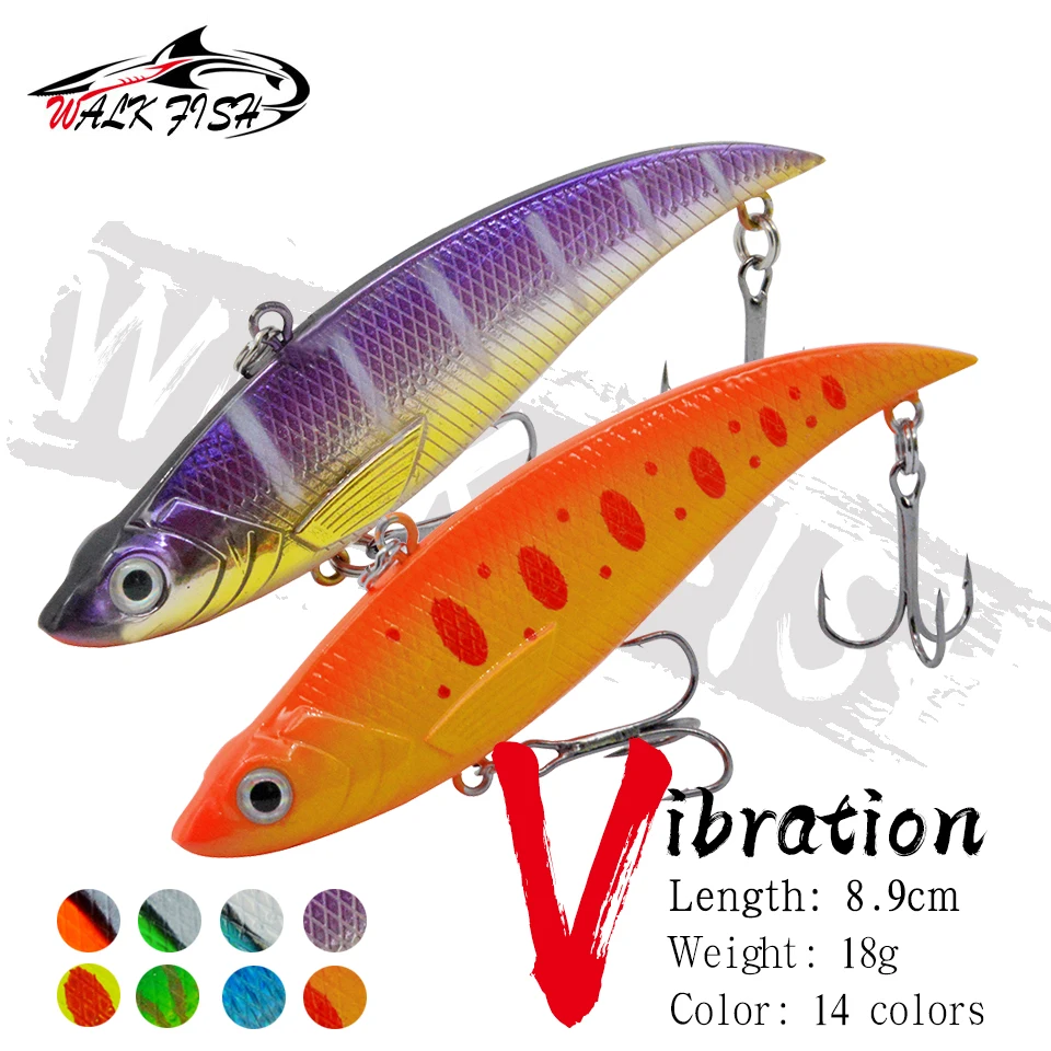 WALK FISH VIB 89mm 18g señuelo vibratorio hundidor lubina lucio - imagen 2