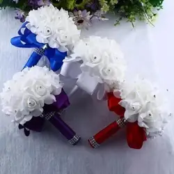 Ramo de rosas de cristal con perlas simuladas para boda y San Valentín