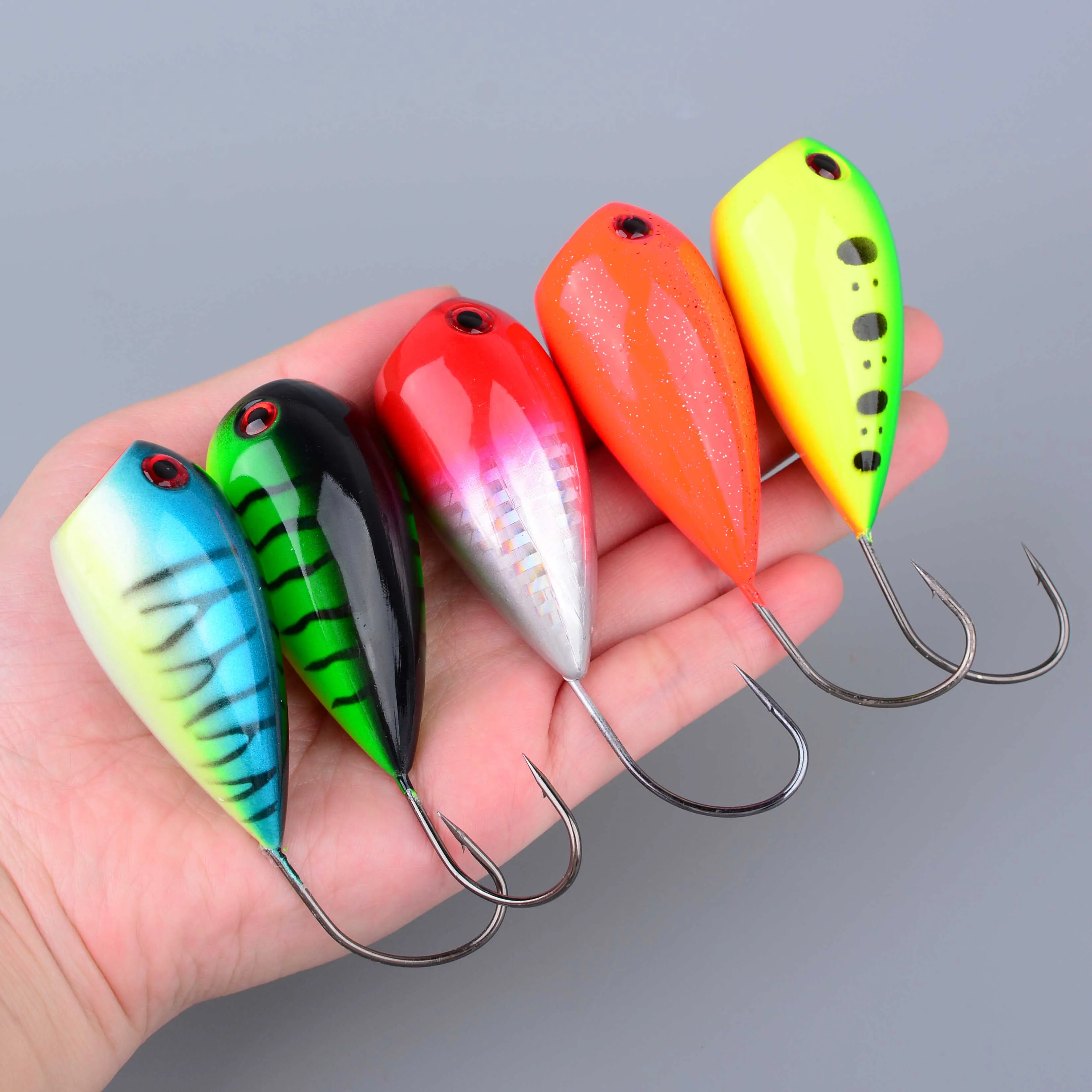 Pack de 6 señuelos Popper CrankFish flotantes