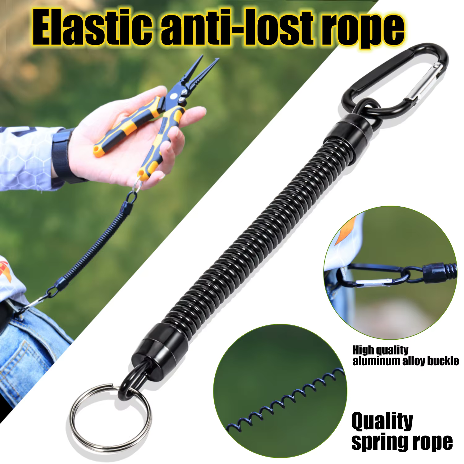Sougayilang Cuerda elástica de pesca retráctil 22 cm – sujeción segura - imagen 2