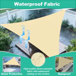 Vela de sombra triangular impermeable con protección UV para jardín
