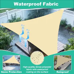 Vela de sombra triangular impermeable con protección UV para jardín