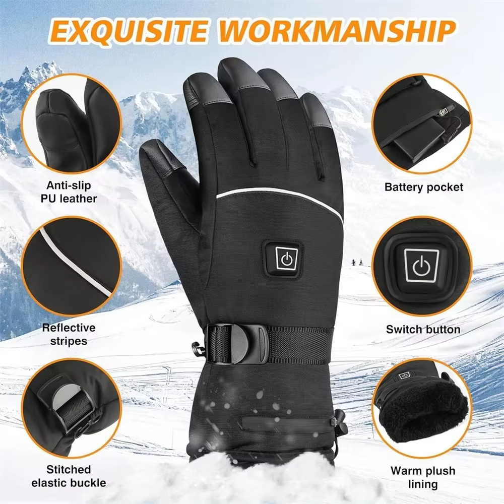 Guantes calefactables impermeables con táctil para pesca de invierno - imagen 2
