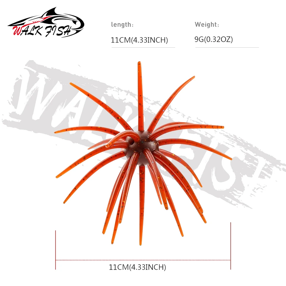 Señuelo blando silicona TPE erizo de mar WALK FISH para trucha - imagen 4