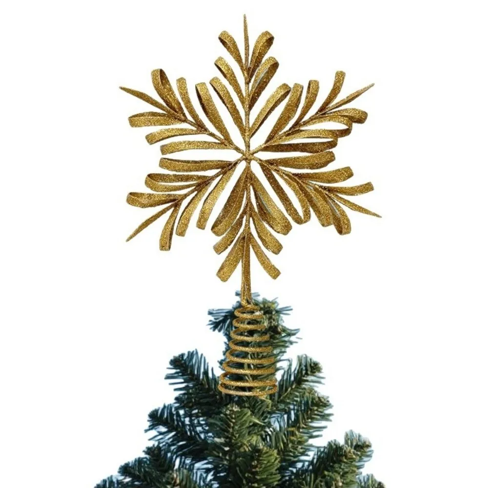 Adorno estrella árbol de Navidad hierro con brillantina hueco - imagen 2