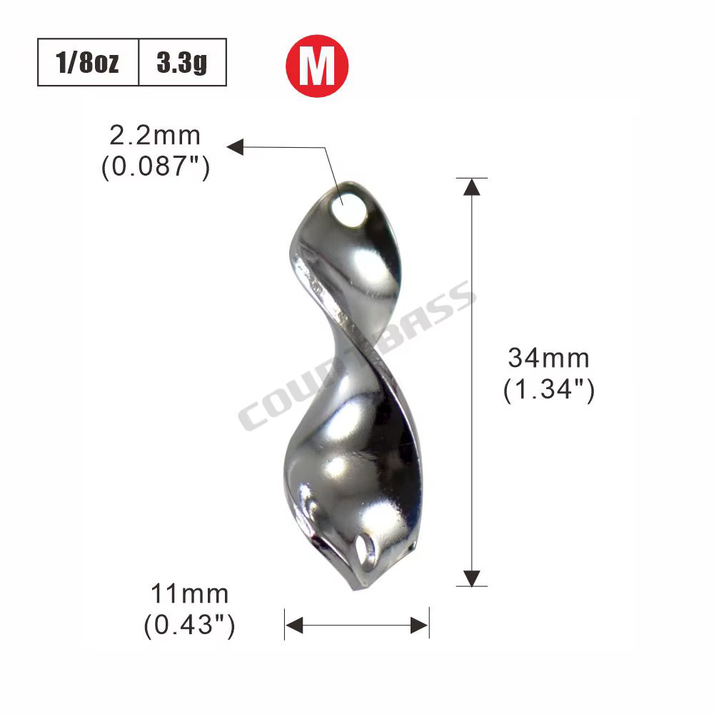 COUNTBASS Cucharas de pesca blanco sin pintar para lucio y trucha - imagen 3
