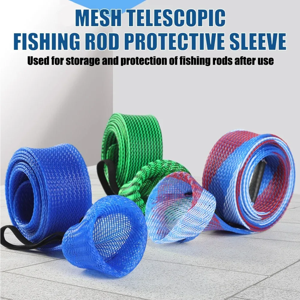 Funda protectora telescópica malla PET para cañas de pesca