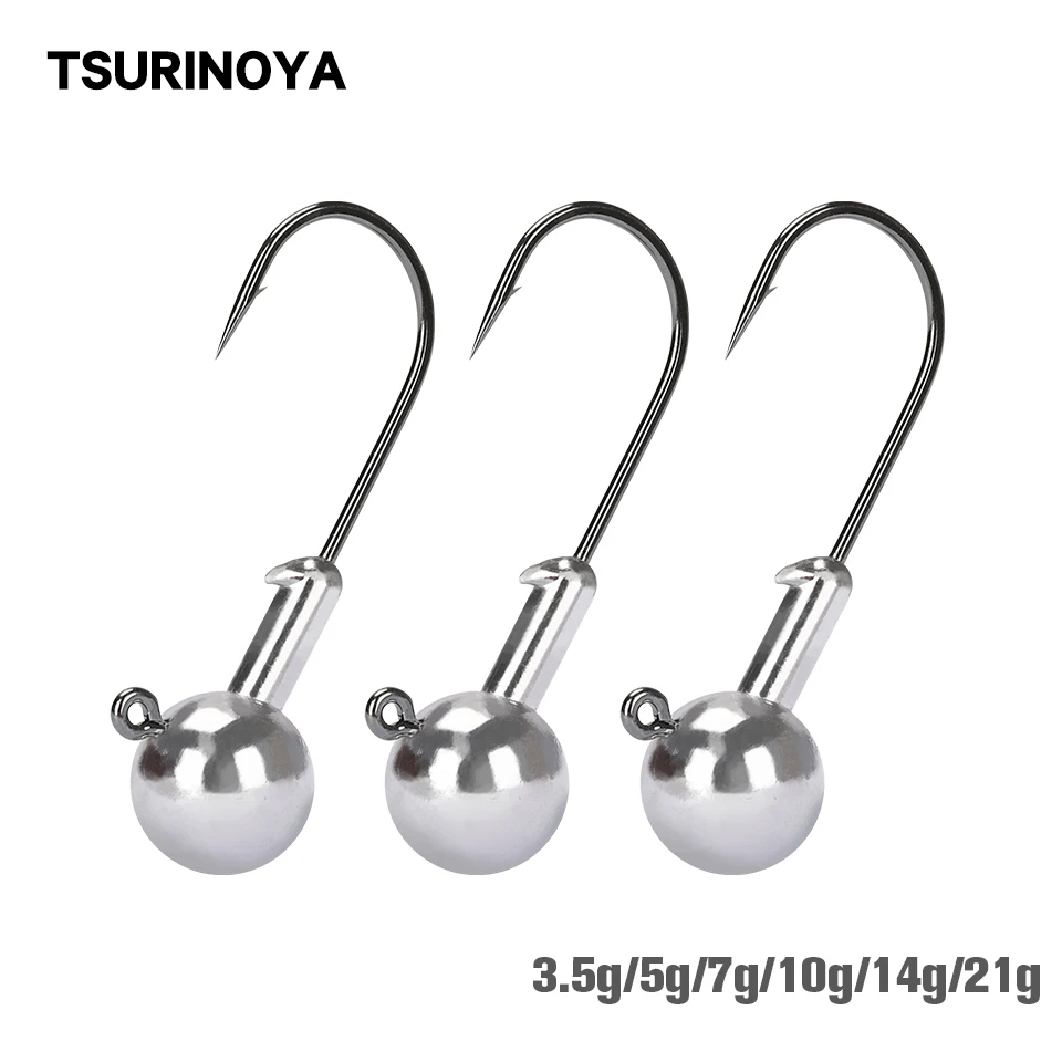 Anzuelos Jig Head de plomo para vinilo TSURINOYA